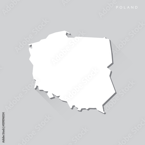 Poland Long Shadow Vector Map