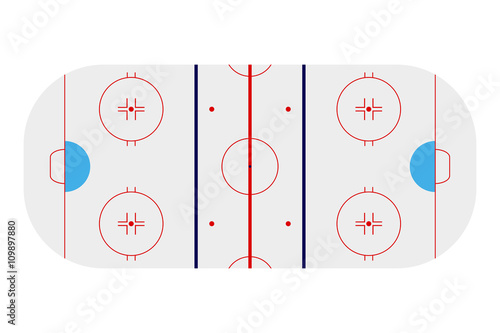 Template realistic hockey arena with lines and gates. vector ill