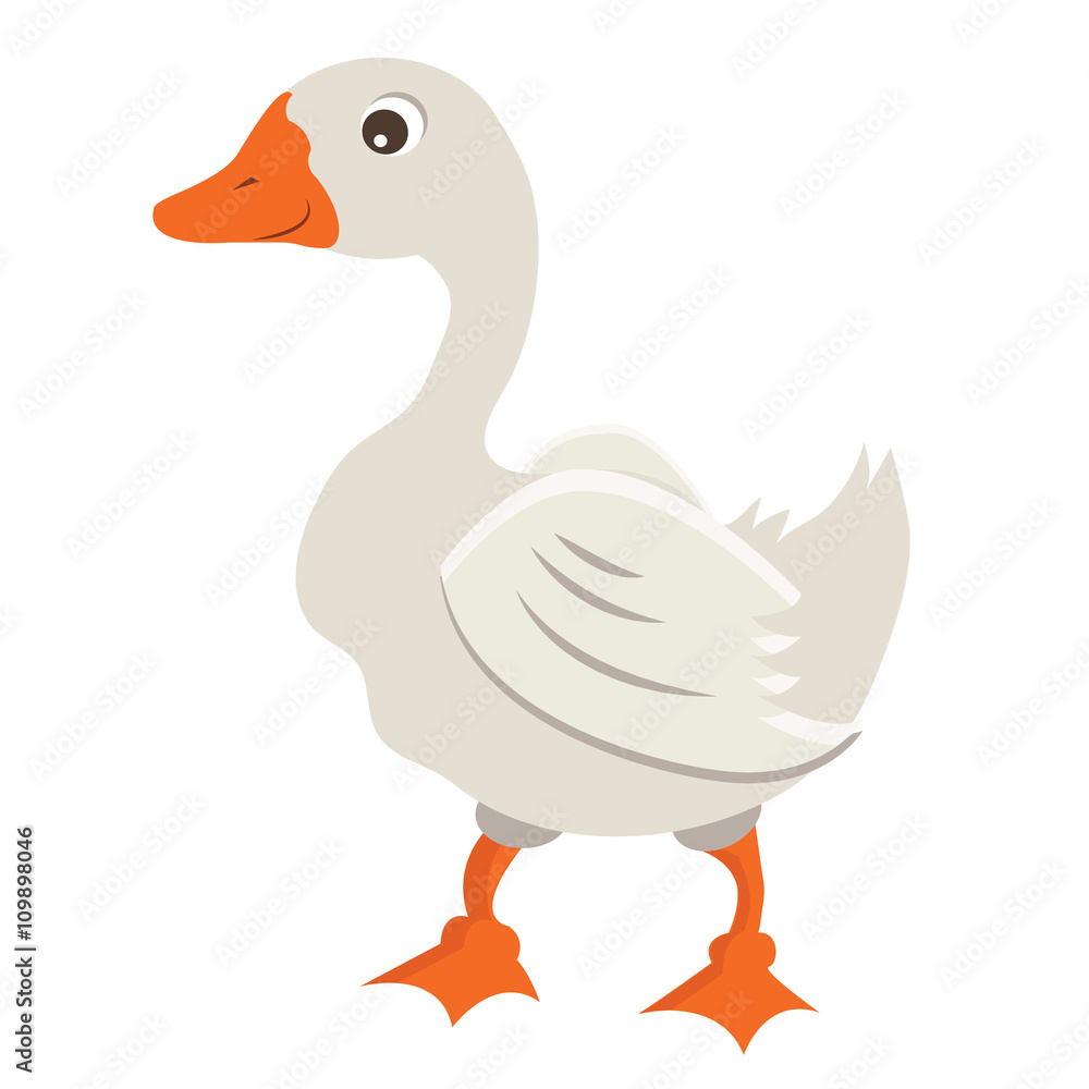 Obraz premium Cartoon Goose Vector Illustration