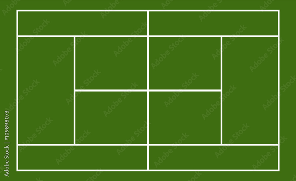 Template realistic tennis court with lines 