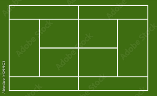 Template realistic tennis court with lines 