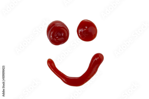 happy face made of ketchup