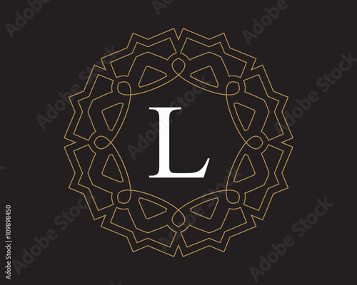 L  Monogram Vintage Classic Letter Logo for Luxury  Business