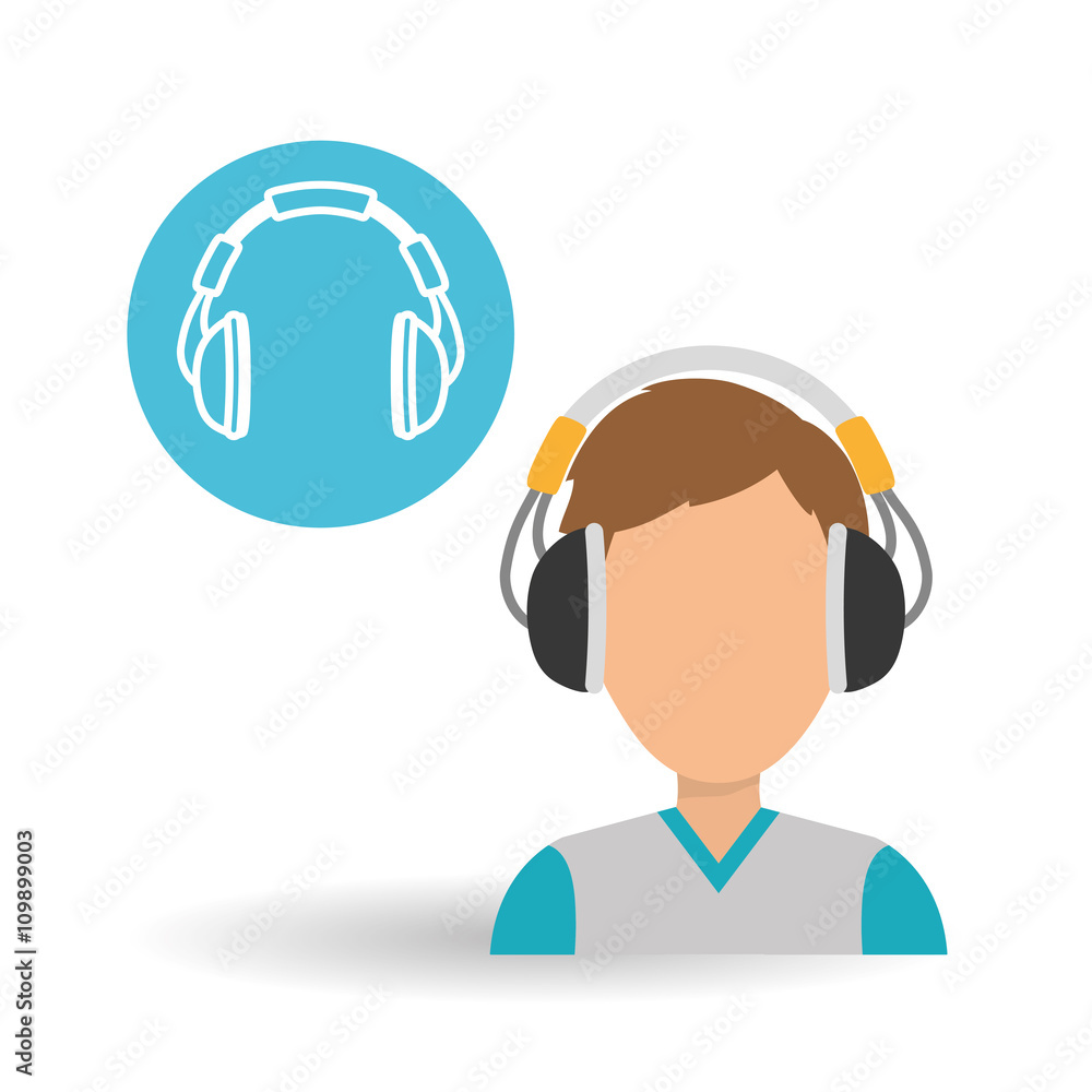 Music design. Online concept. Media illustration Music design. Online concept. Media illustration