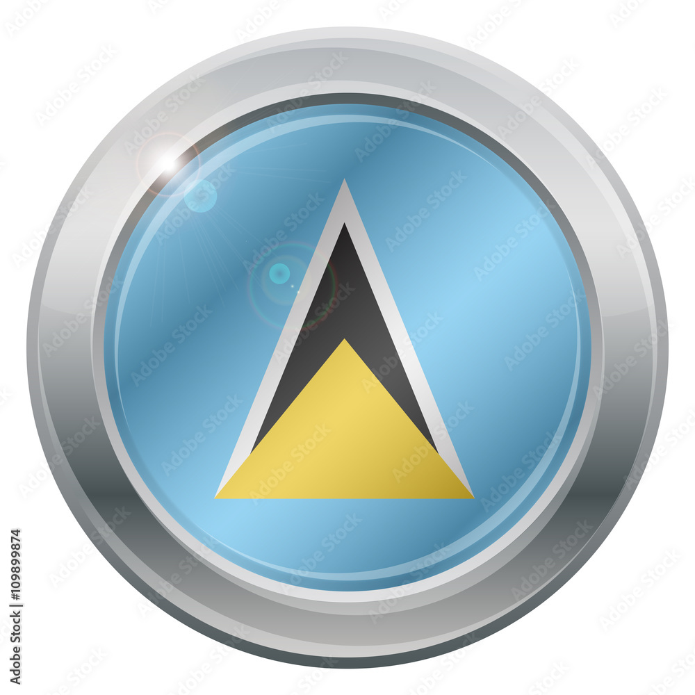 St. Lucia Flag Silver Icon St. Lucia Flag Silver Icon