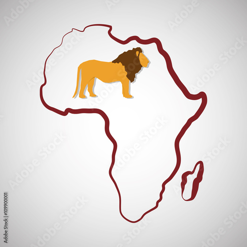 Africa design. map icon. Flat illustration photo