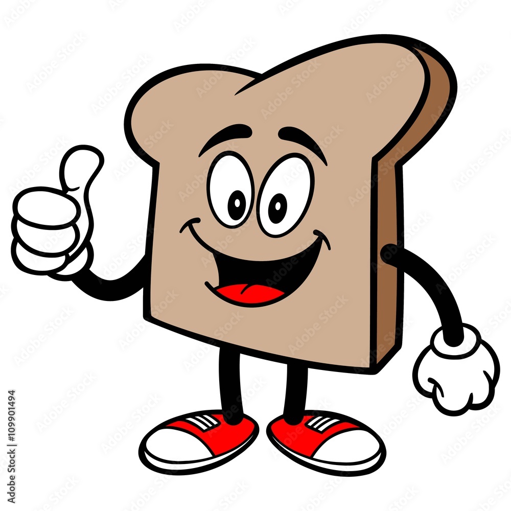 Bread Slice with Thumbs Up Bread Slice with Thumbs Up