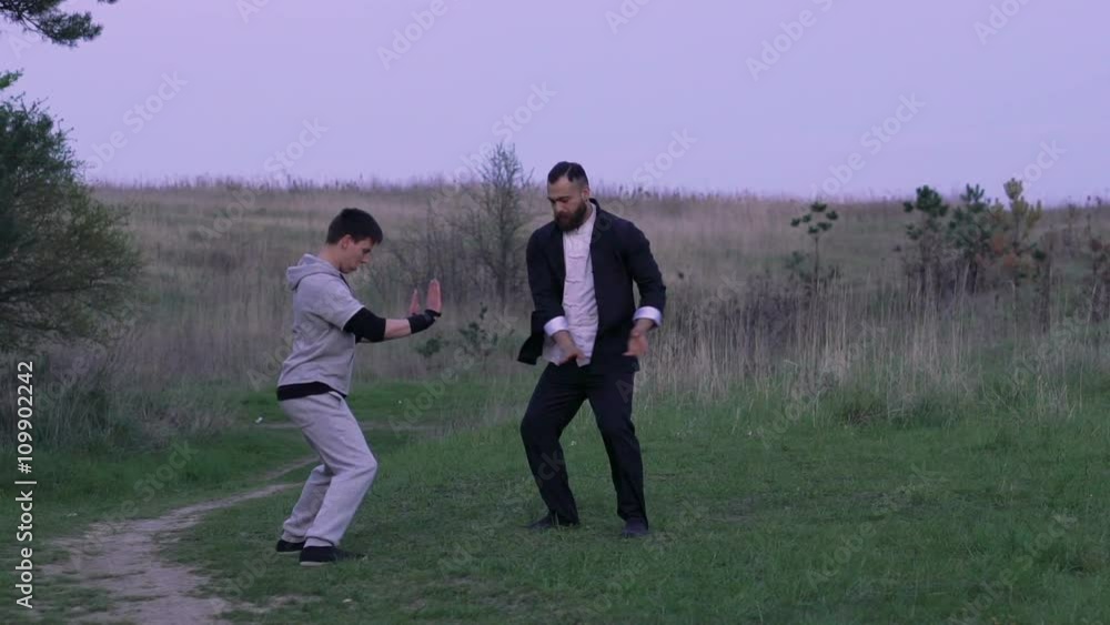 Strong hand moves of Wing Chun. Slow motion Strong hand moves of Wing Chun. Slow motion