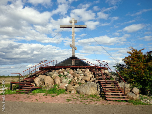 Wooden cross on the Sacred hill
