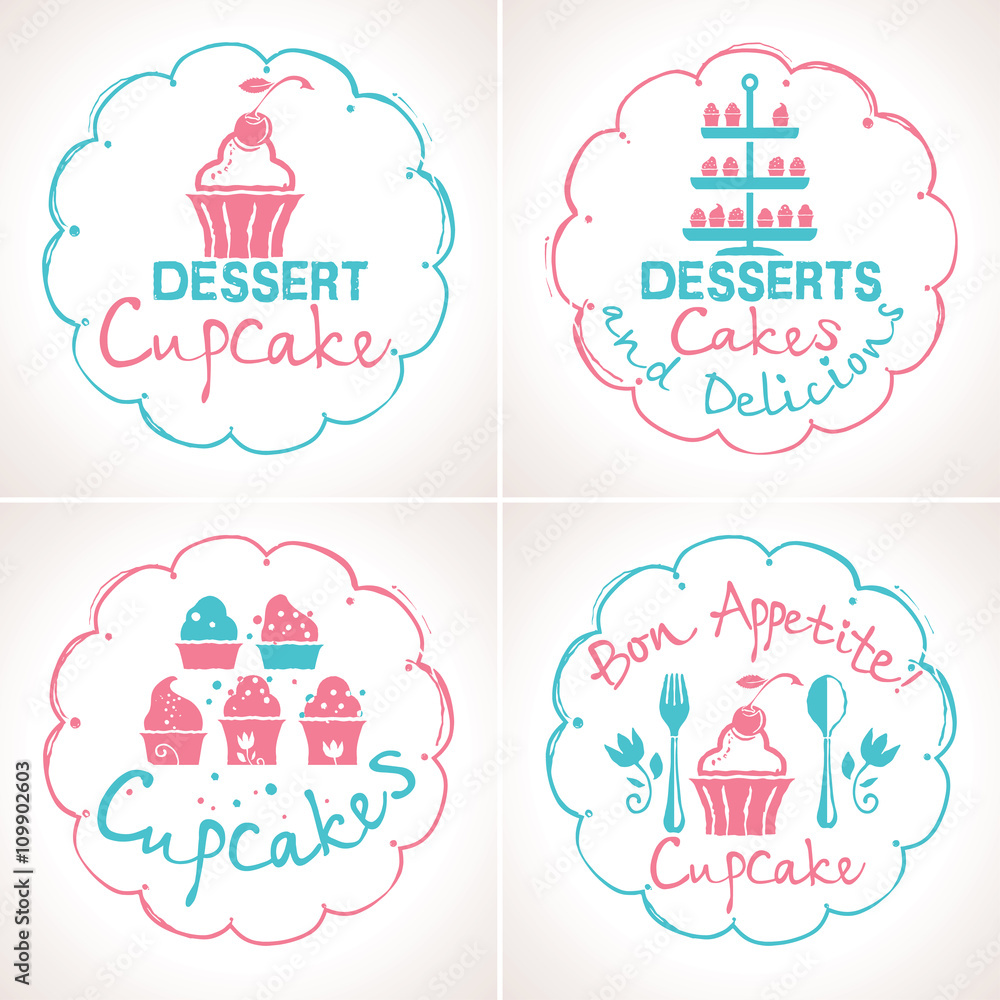 Label set for confectionery, restaurant and cafe. Label set for confectionery, restaurant and cafe.