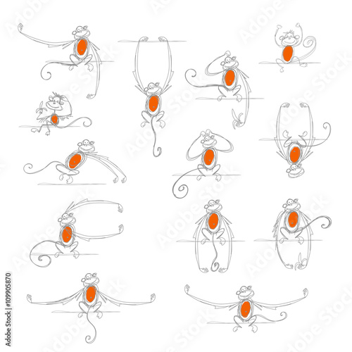 Funny monkeys, sketch for your design