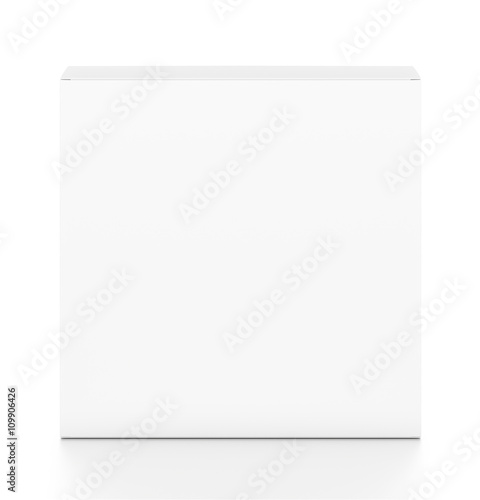 Wallpaper Mural White thin rectangle blank box from top front angle. 3D illustration isolated on white background. Torontodigital.ca