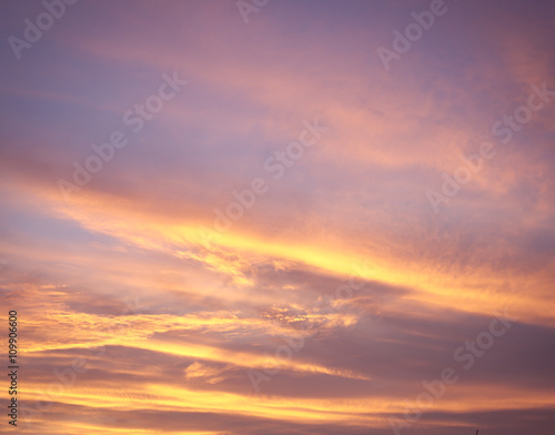Sunset / sunrise with clouds, light rays © toeytoey