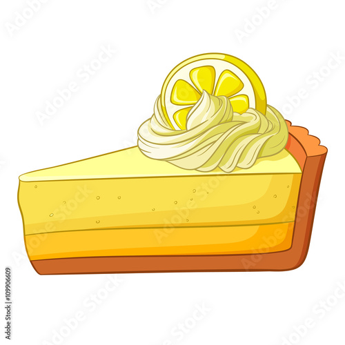 A piece of lemon cake. Vector illustration.