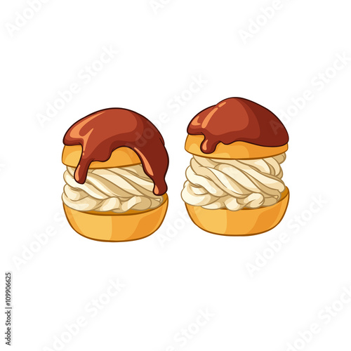 Profiteroles. Vector illustration.
