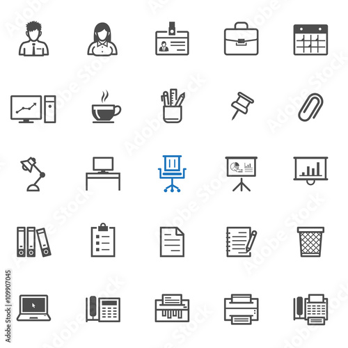 Office and Business icons with White Background © pking4th