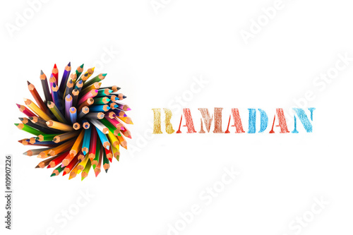 ramadan drawing by colour pencils