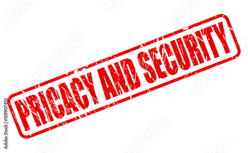 PRICACY AND SECURITY red stamp text