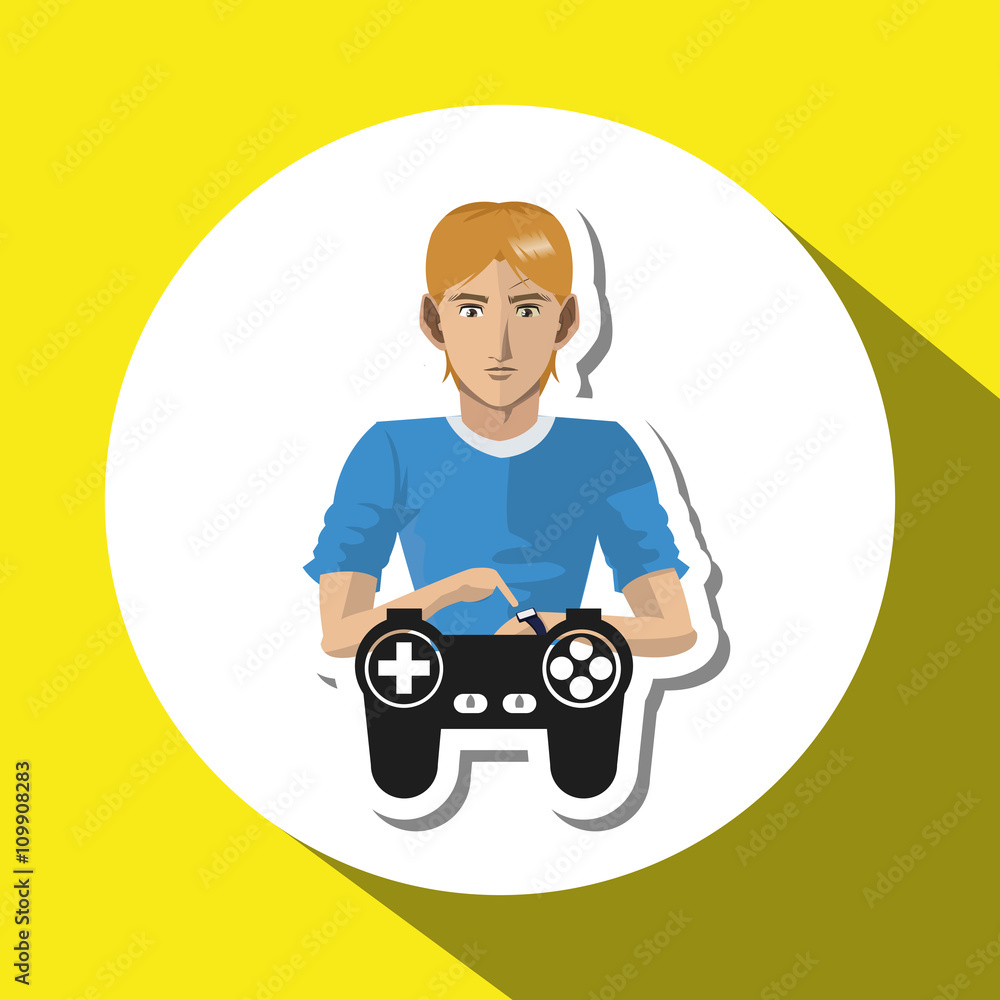 Fototapeta premium Social media with boy design over white background