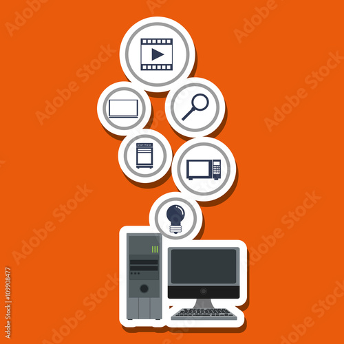 Wallpaper Mural Technology design over white background Torontodigital.ca