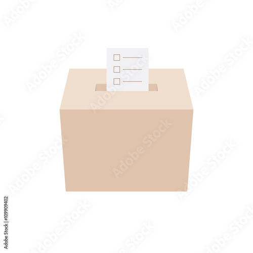 ballot box with an envelope, white background