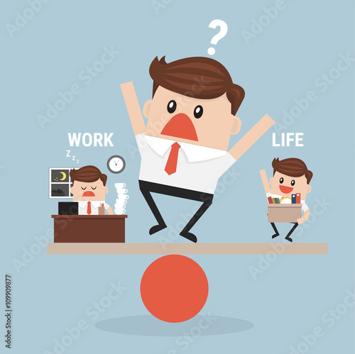 Businessman balance Work and life