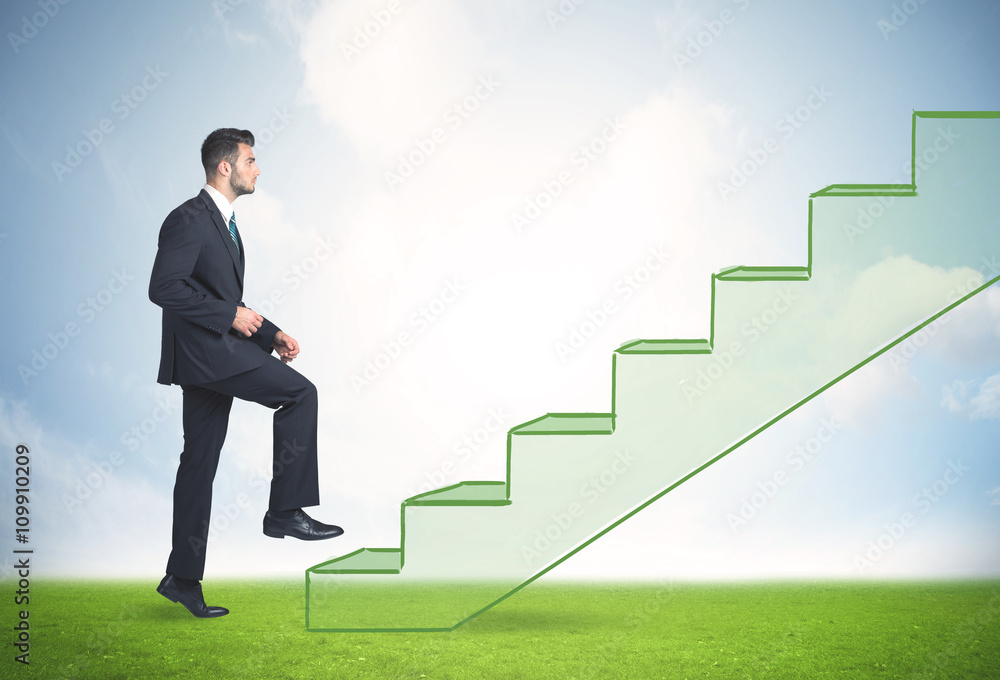 Fototapeta premium Stepping up a staircase