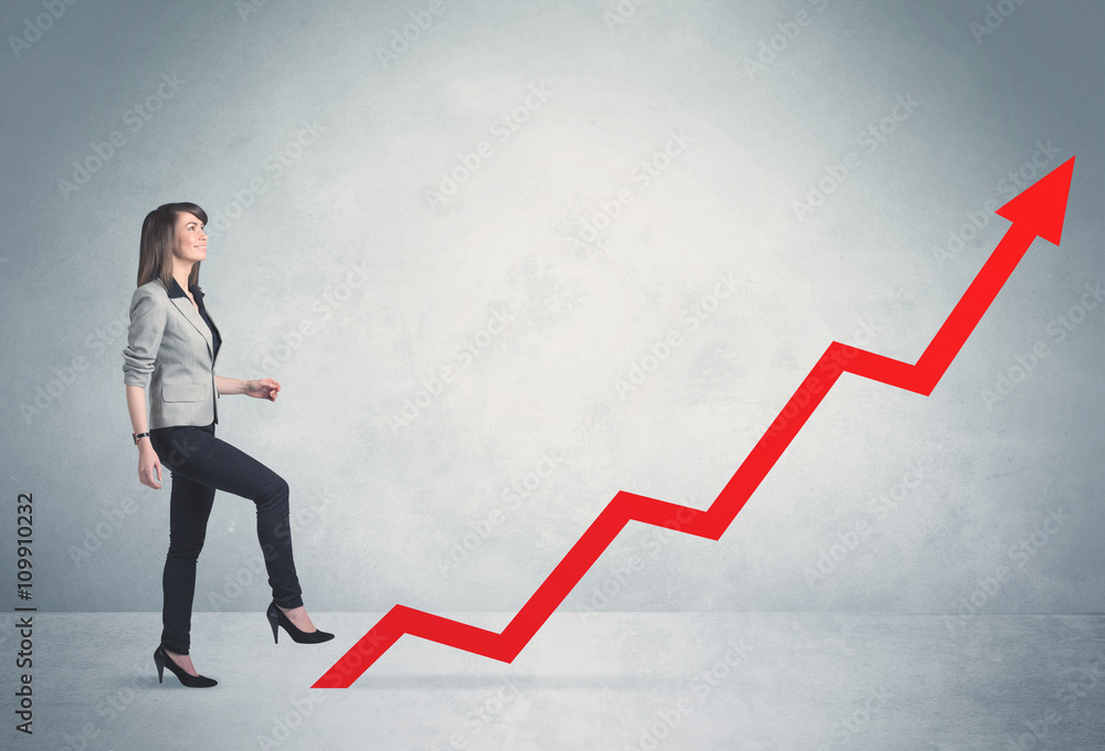 Climbing on red graph arrow Climbing on red graph arrow