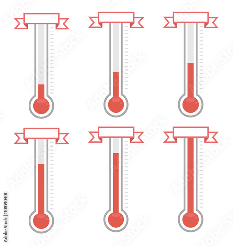 vector goal thermometers at different levels