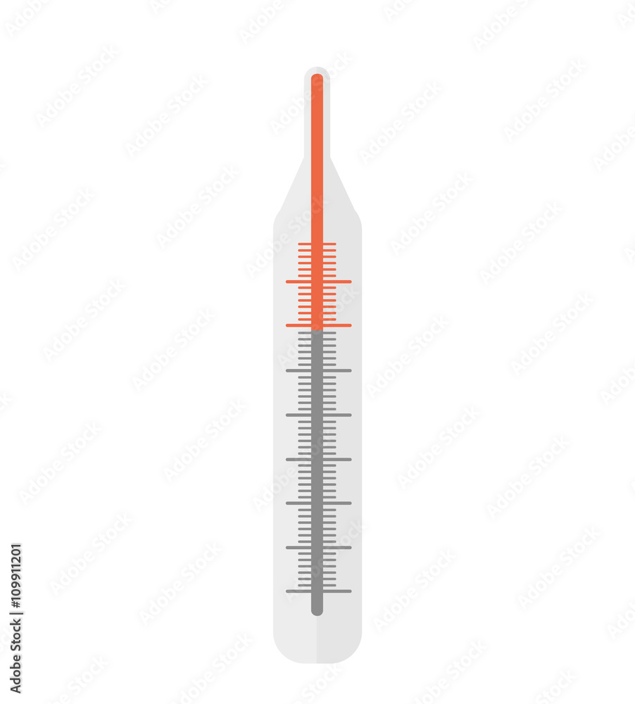 Vector medical thermometer flat icon. Eps 10. Vector medical thermometer flat icon. Eps 10.