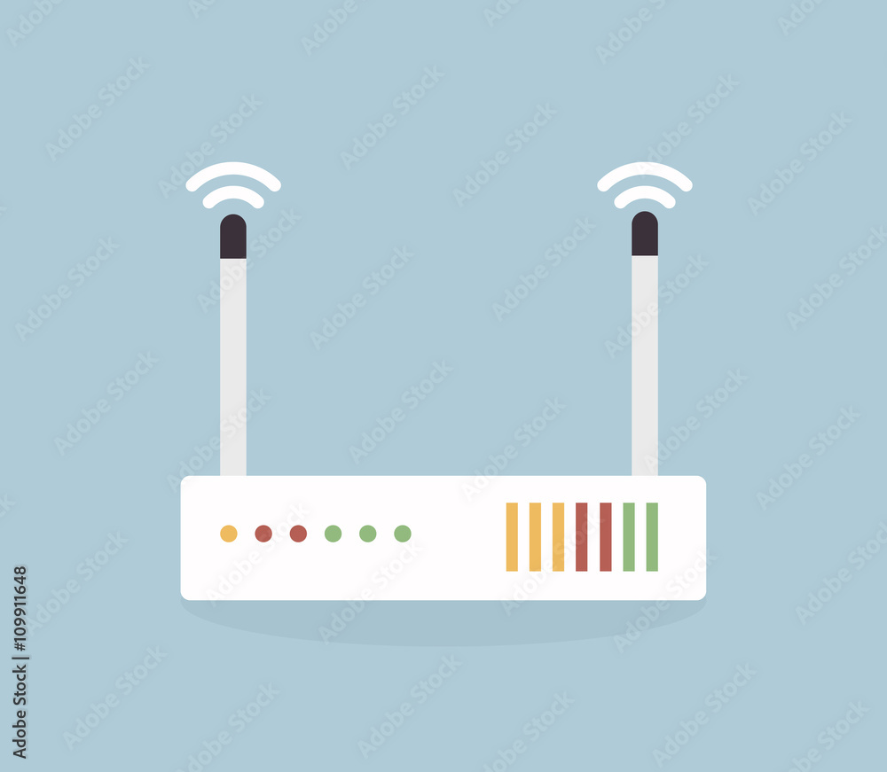 Naklejka premium Vector Wireless Network Router Icon