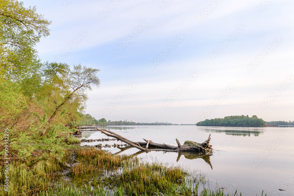 View of the Dnieper River at morning