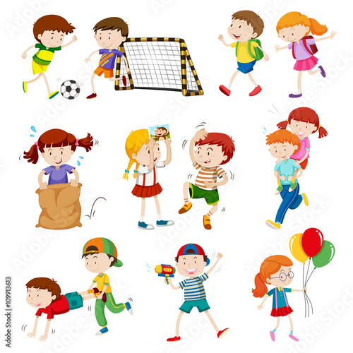 Children doing different activities
