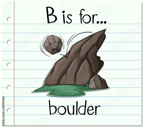 Flashcard letter B is for boulder