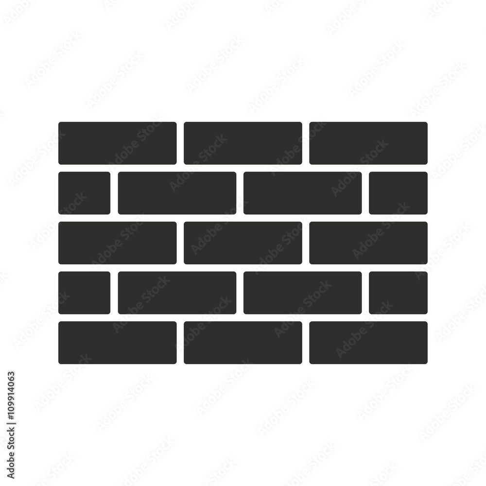 Brick wall - vector icon.