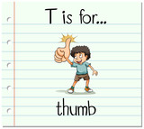 Flashcard letter T is for thumb