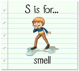 Flashcard letter S is for smell