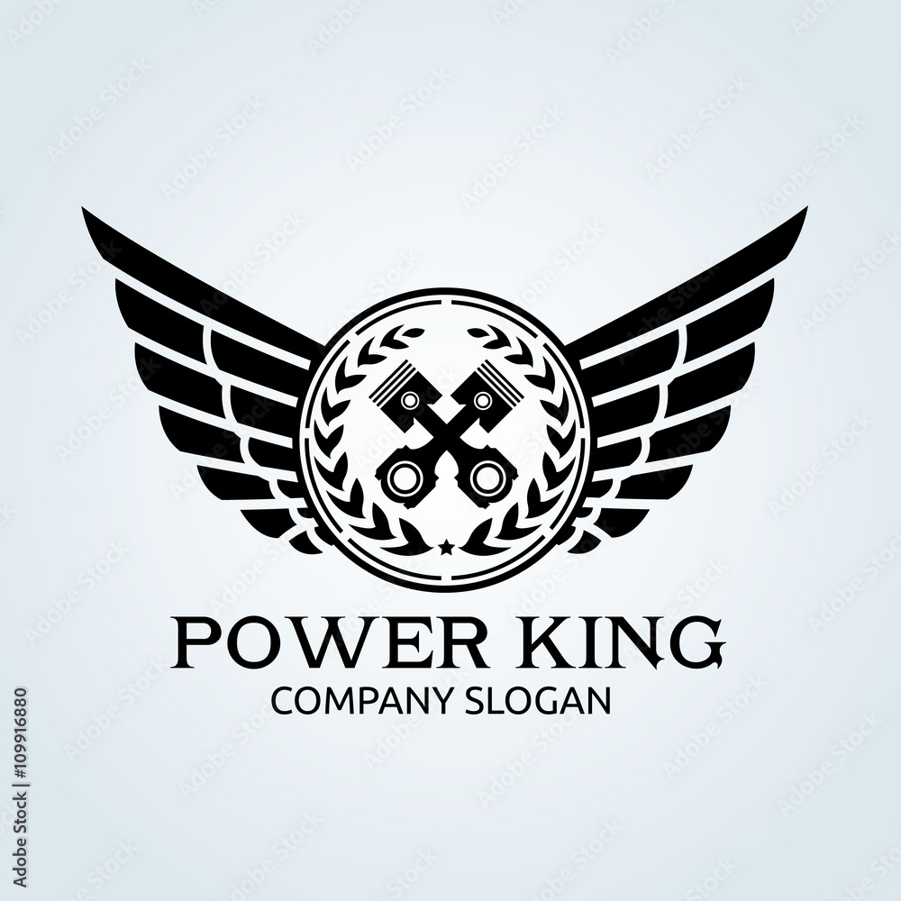 Power king logo.car and automotive logo,car services logo.vector logo