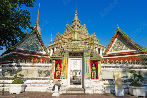 Thai architecture in Wat Pho public temple in Bangkok, Thailand.