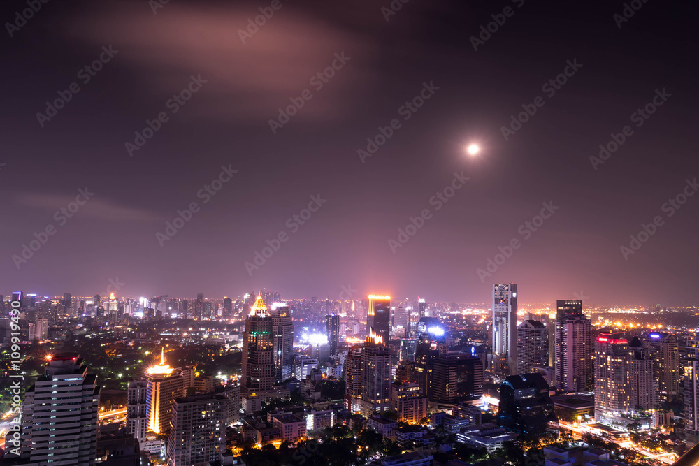 Obraz premium urban city view of cityscape on night view