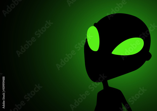 Silhouette illustration of an alien