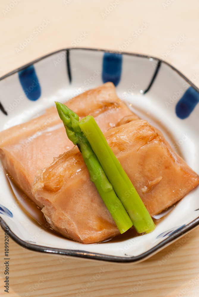Steamed salmon japanese style