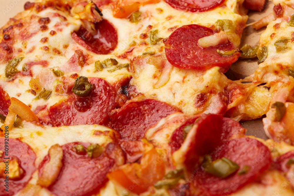 pizza with sausages pizza with sausages