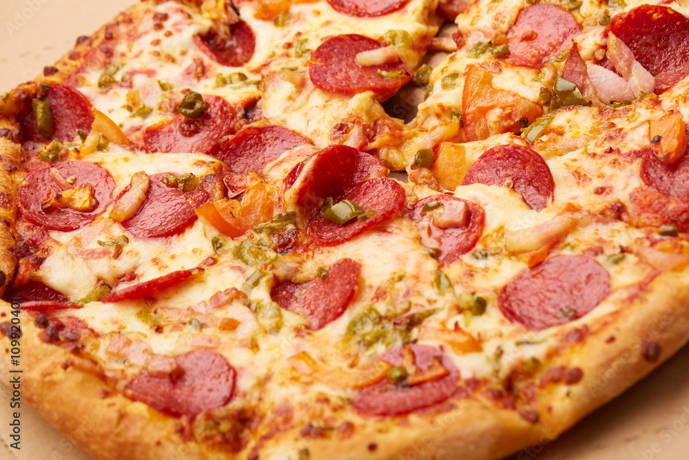 pizza with sausages pizza with sausages