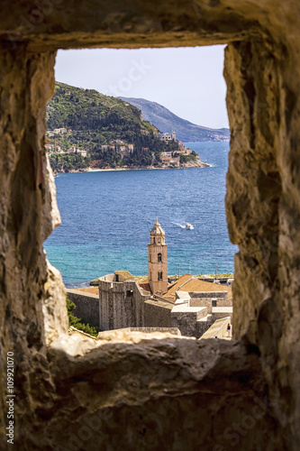View from fortress Dubrovnik on the Mediterranean sea