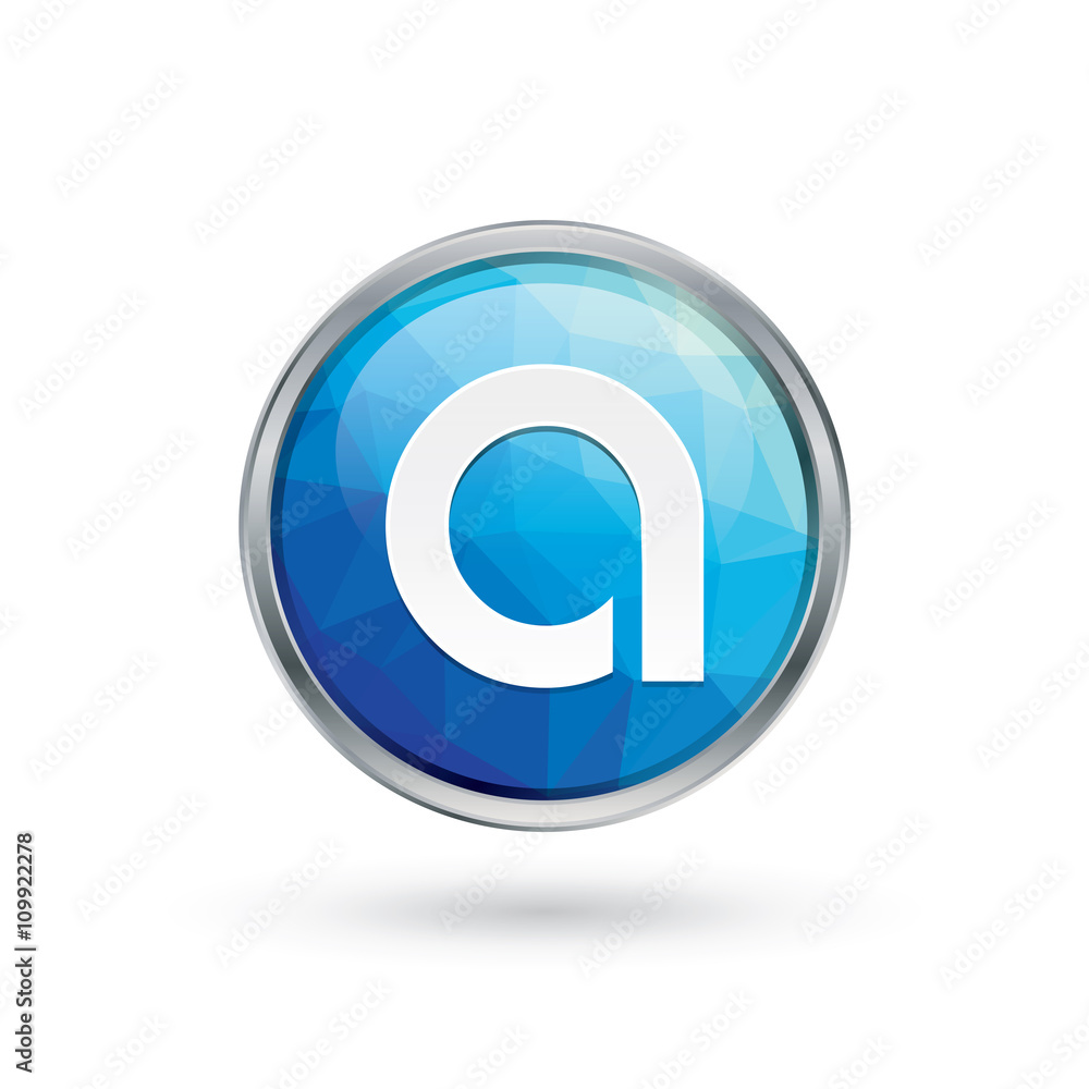 Polygon Glossy Silver Sphere Letter A Logo Polygon Glossy Silver Sphere Letter A Logo
