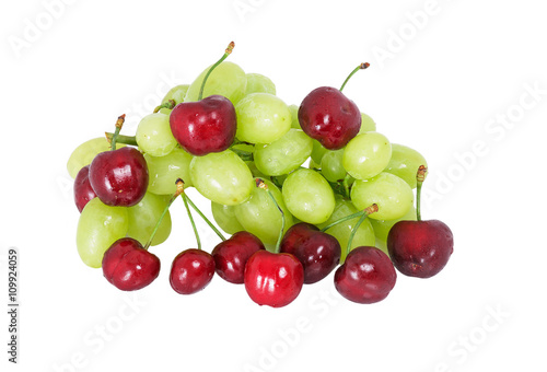 sweet cherry and green grapes