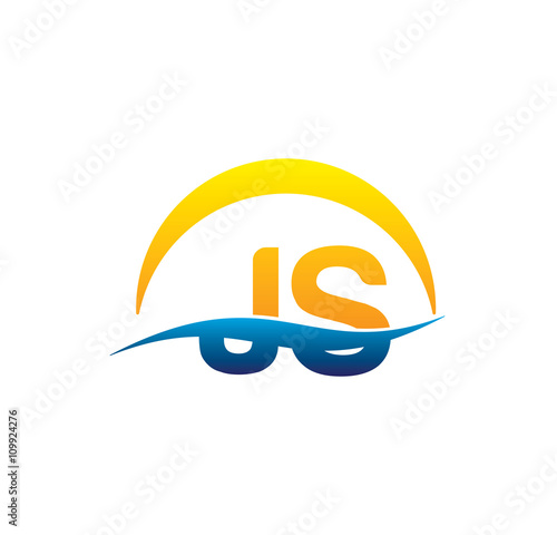 js initial logo with waving swoosh