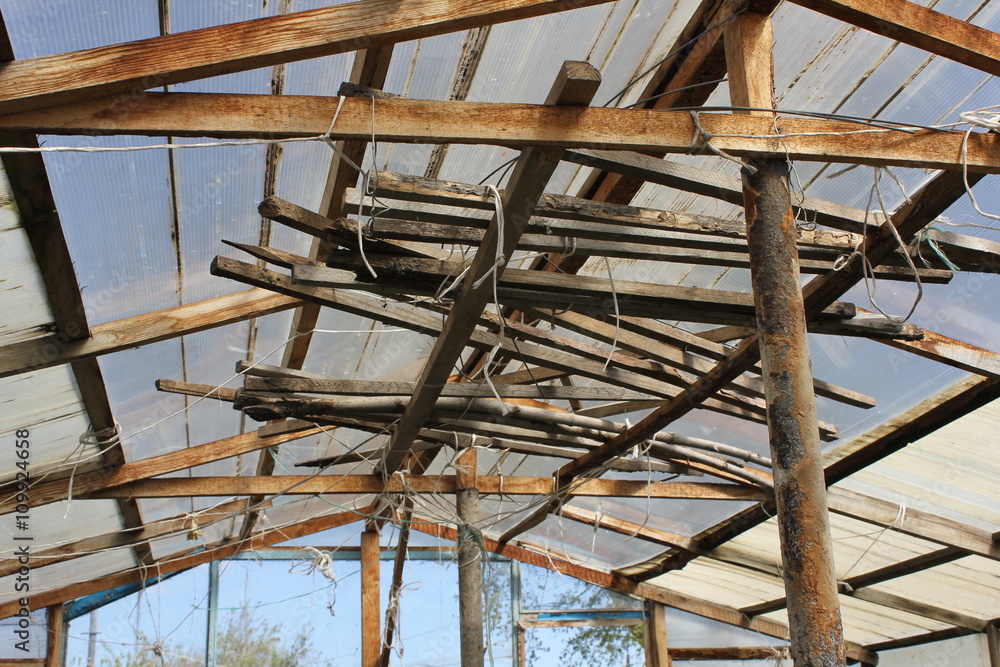 Wooden roof of greenhouse 19638 Wooden roof of greenhouse 19638