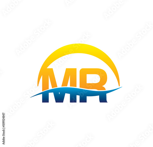 mr initial logo with waving swoosh